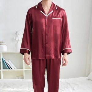 Men Silk Satin Pajamas Sets